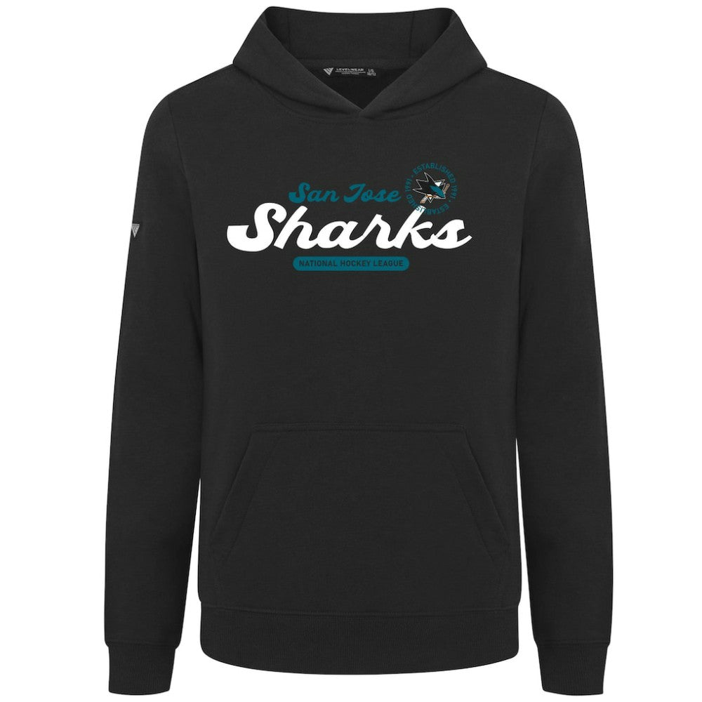 NHL San Jose Sharks Levelwear Youth Podium Monument Pullover Hoodie - Black