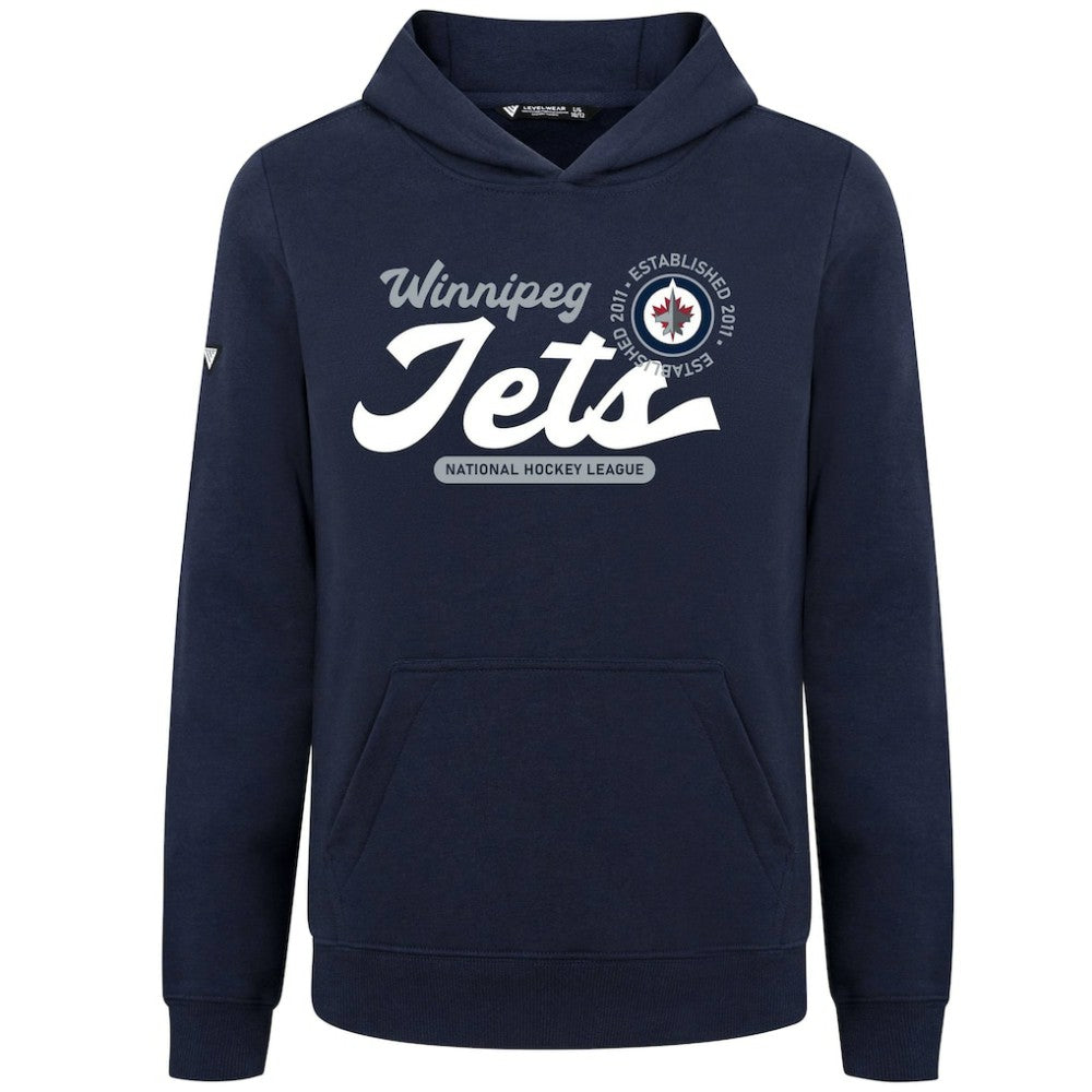 NHL Winnipeg Jets Levelwear Youth Podium Monument Pullover Hoodie - Navy