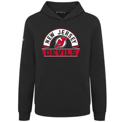NHL New Jersey Devils Levelwear Youth Podium Banner Arch Pullover Hoodie - Black