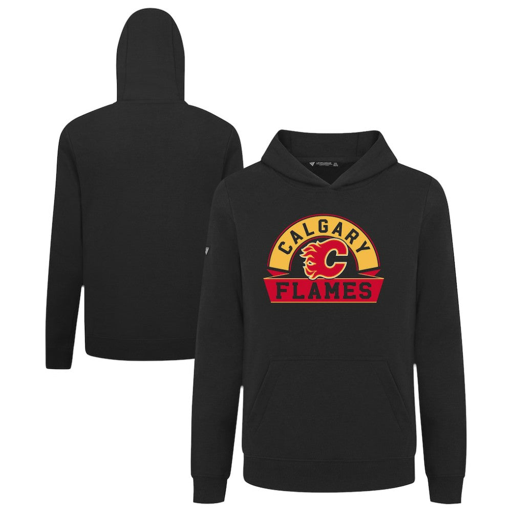 NHL Calgary Flames Levelwear Youth Podium Banner Arch Pullover Hoodie - Black