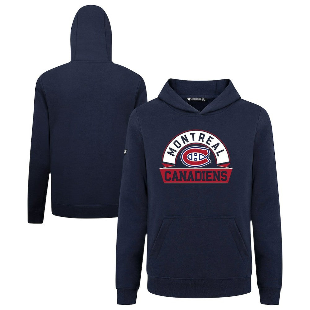 NHL Montreal Canadiens Levelwear Youth Podium Banner Arch Pullover Hoodie - Navy