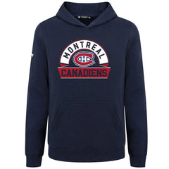 NHL Montreal Canadiens Levelwear Youth Podium Banner Arch Pullover Hoodie - Navy