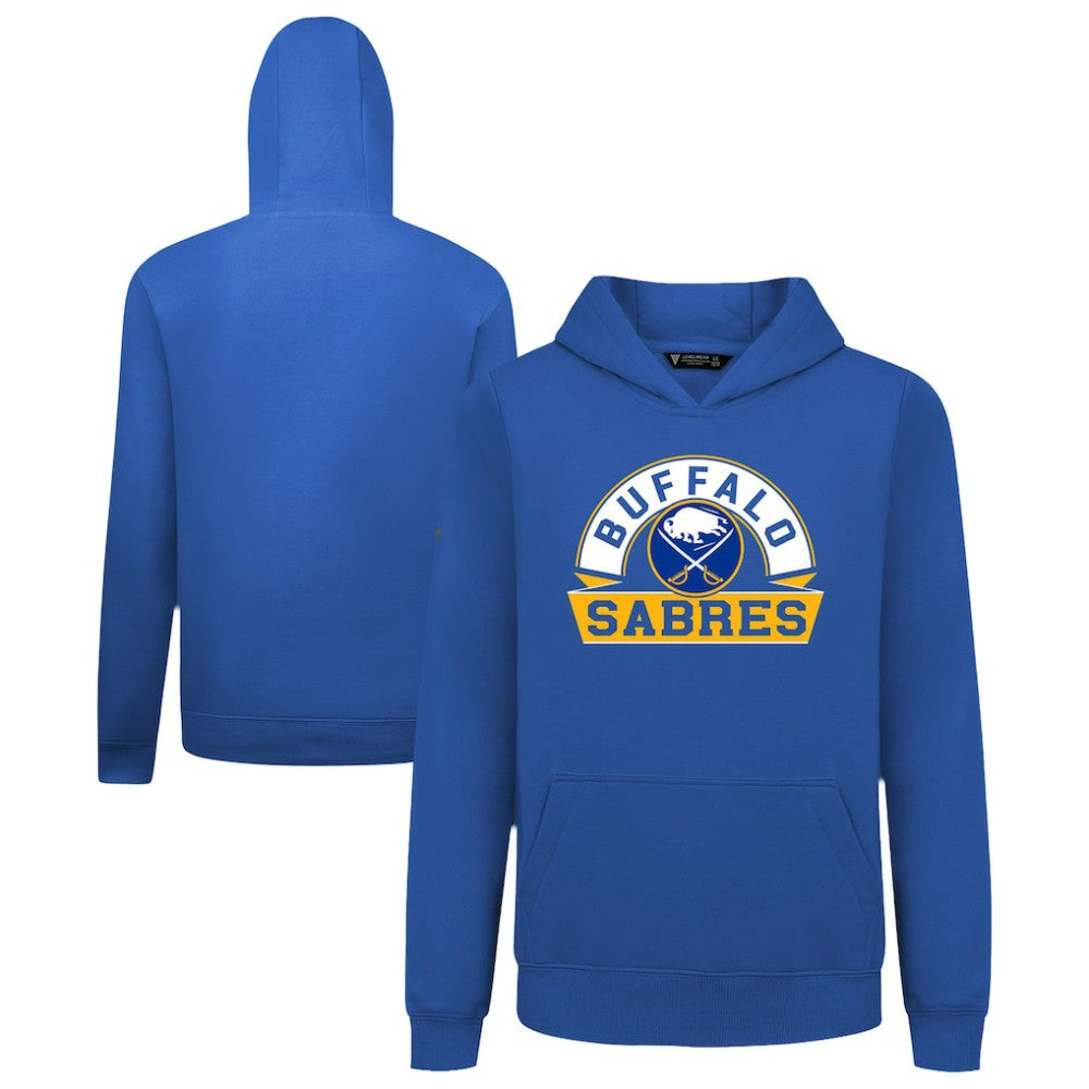 NHL Buffalo Sabres Levelwear Youth Podium Banner Arch Pullover Hoodie - Royal