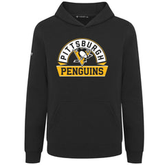 NHL Pittsburgh Penguins Levelwear Youth Podium Banner Arch Pullover Hoodie - Black