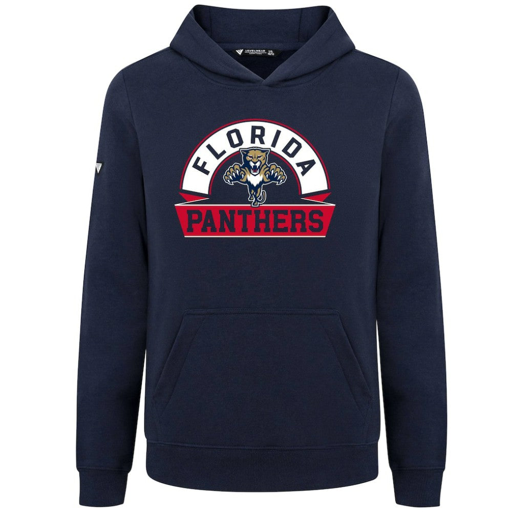 NHL Florida Panthers Levelwear Youth Podium Banner Arch Pullover Hoodie - Navy