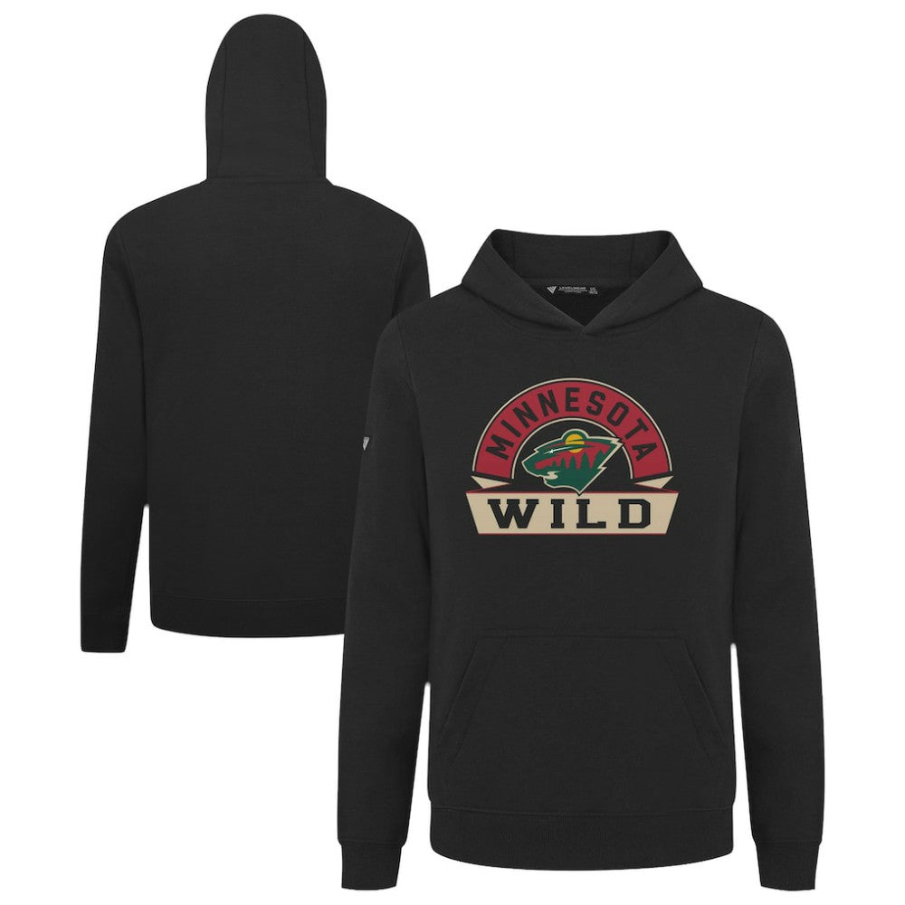 NHL Minnesota Wild Levelwear Youth Podium Banner Arch Pullover Hoodie - Black