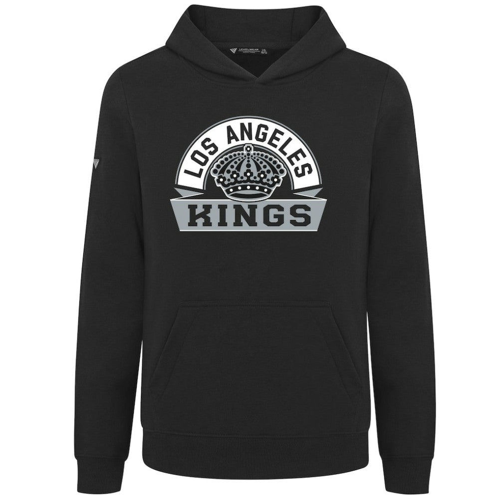 NHL Los Angeles Kings Levelwear Youth Podium Banner Arch Pullover Hoodie - Black