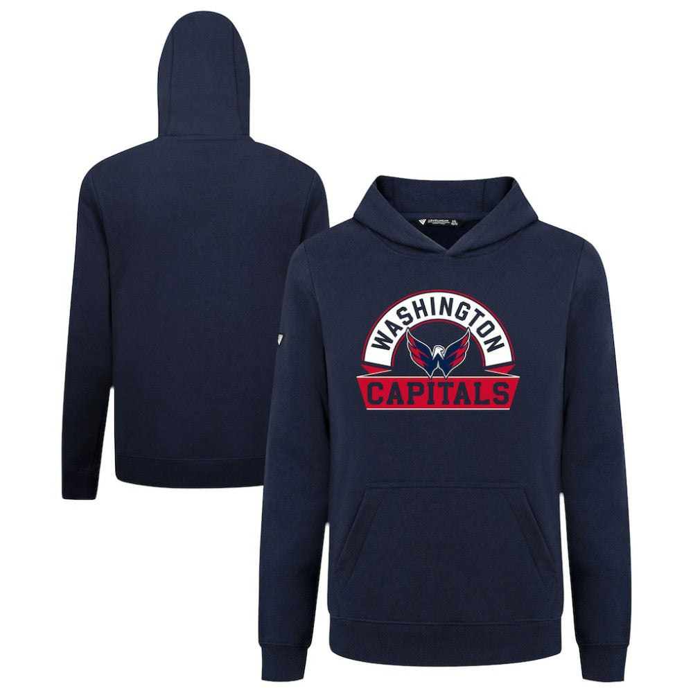 NHL Washington Capitals Levelwear Youth Podium Banner Arch Pullover Hoodie - Navy