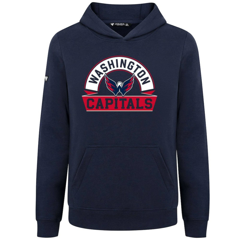 NHL Washington Capitals Levelwear Youth Podium Banner Arch Pullover Hoodie - Navy