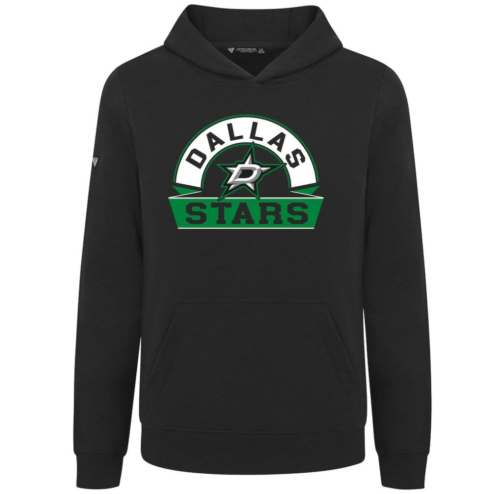 NHL Dallas Stars Levelwear Youth Podium Banner Arch Pullover Hoodie - Black