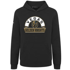 NHL Vegas Golden Knights Levelwear Youth Podium Banner Arch Pullover Hoodie - Black