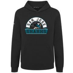 NHL San Jose Sharks Levelwear Youth Podium Banner Arch Pullover Hoodie - Black