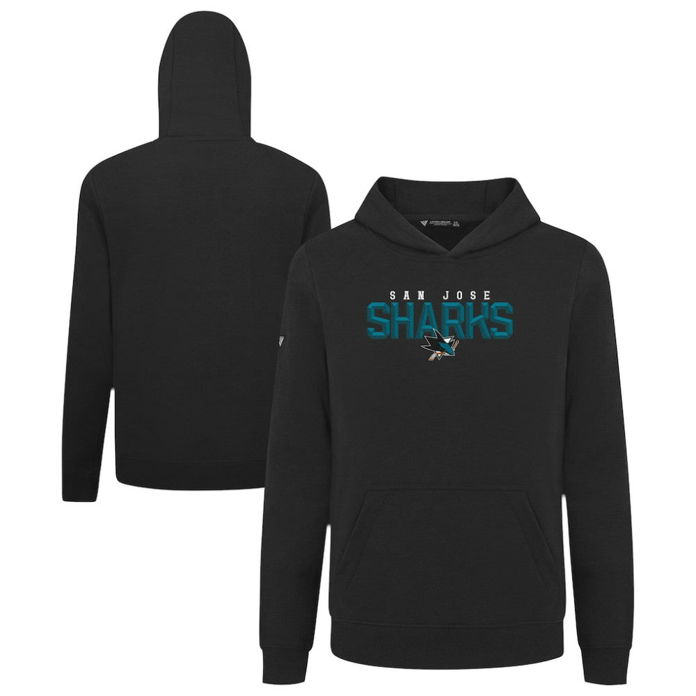 NHL San Jose Sharks Levelwear Youth Podium Carve Pullover Hoodie - Black