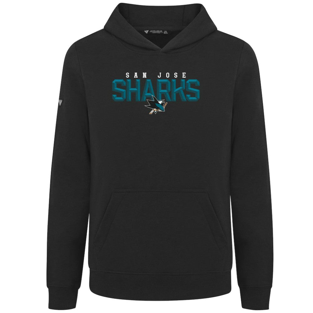 NHL San Jose Sharks Levelwear Youth Podium Carve Pullover Hoodie - Black