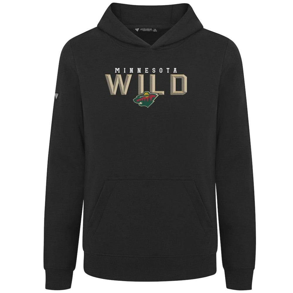 NHL Minnesota Wild Levelwear Youth Podium Carve Pullover Hoodie - Black