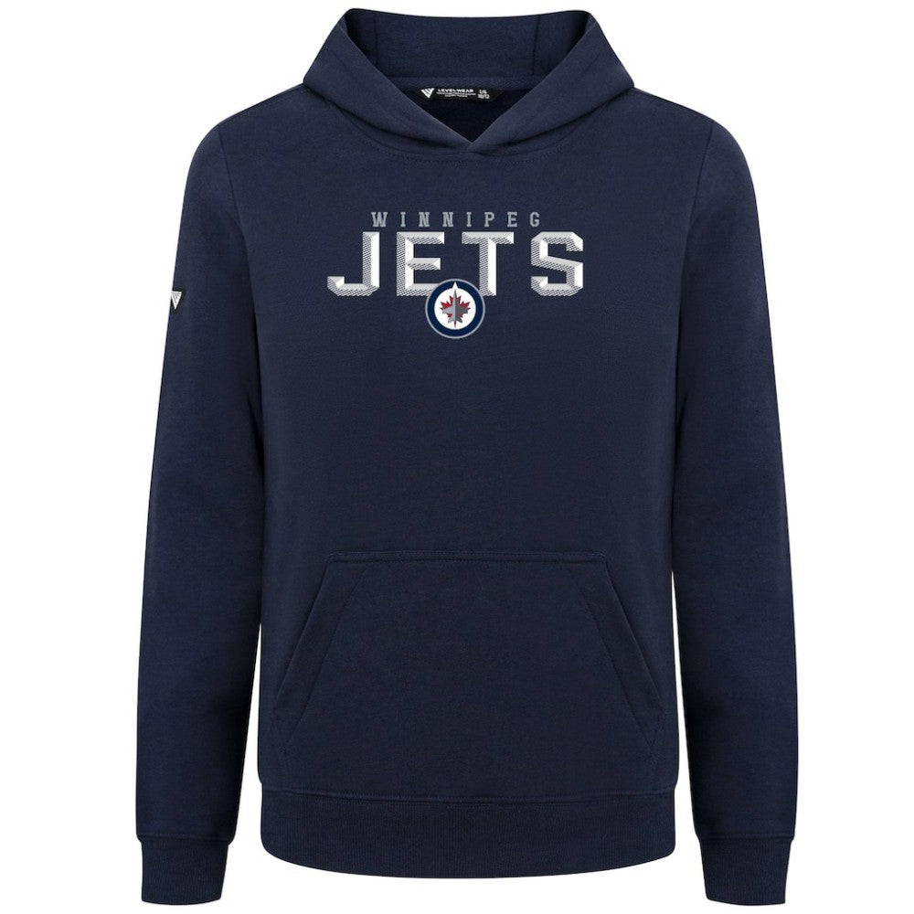 NHL Winnipeg Jets Levelwear Youth Podium Carve Pullover Hoodie - Navy