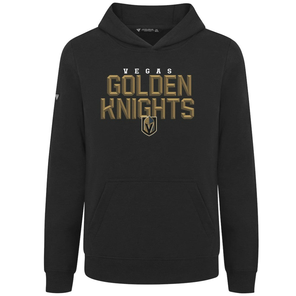 NHL Vegas Golden Knights Levelwear Youth Podium Carve Pullover Hoodie - Black