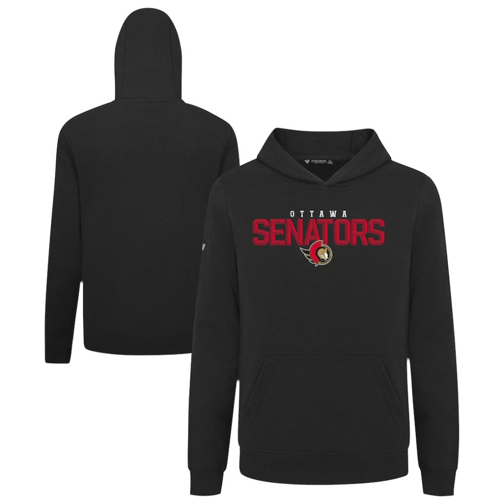 NHL Ottawa Senators Levelwear Youth Podium Carve Pullover Hoodie - Black