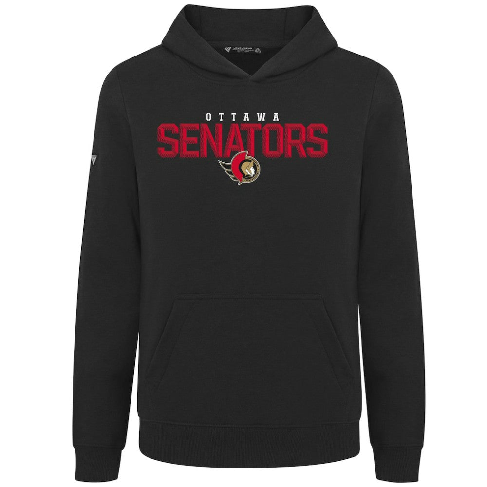 NHL Ottawa Senators Levelwear Youth Podium Carve Pullover Hoodie - Black