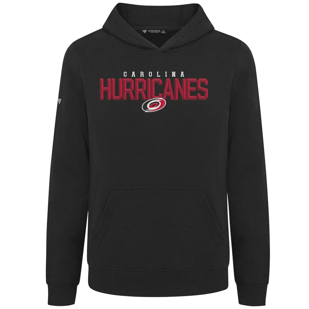 NHL Carolina Hurricanes Levelwear Youth Podium Carve Pullover Hoodie - Black