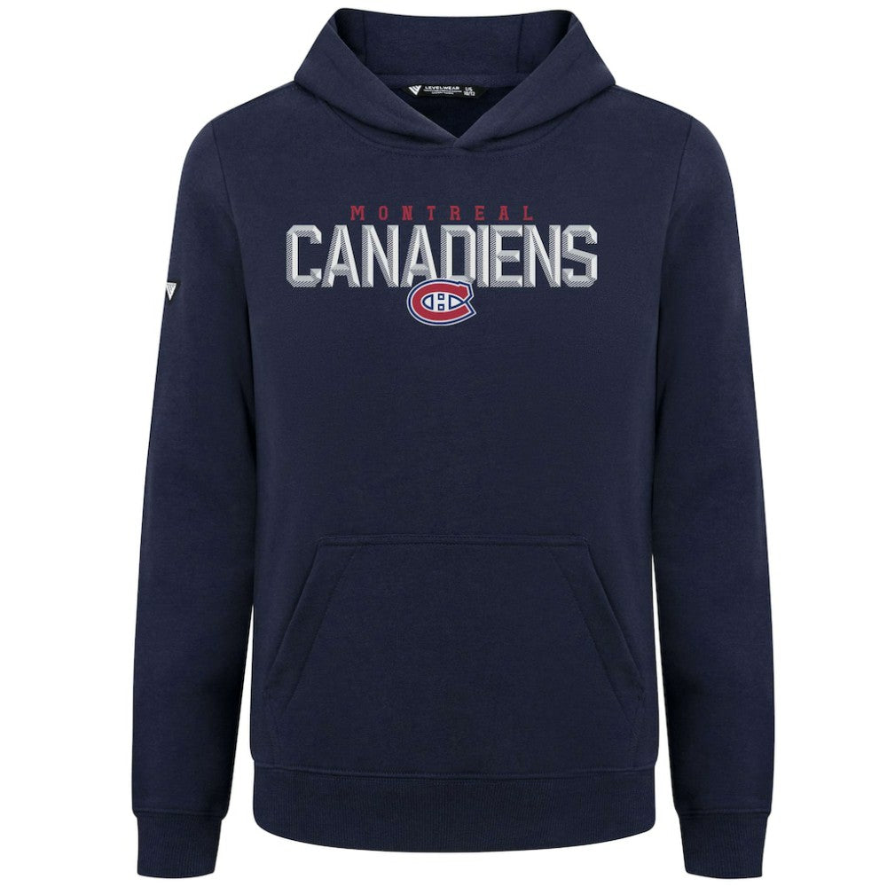 NHL Montreal Canadiens Levelwear Youth Podium Carve Pullover Hoodie - Navy