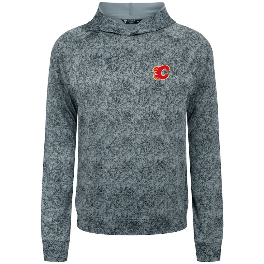 NHL Calgary Flames Levelwear Albatross Raglan Pullover Hoodie - Gray
