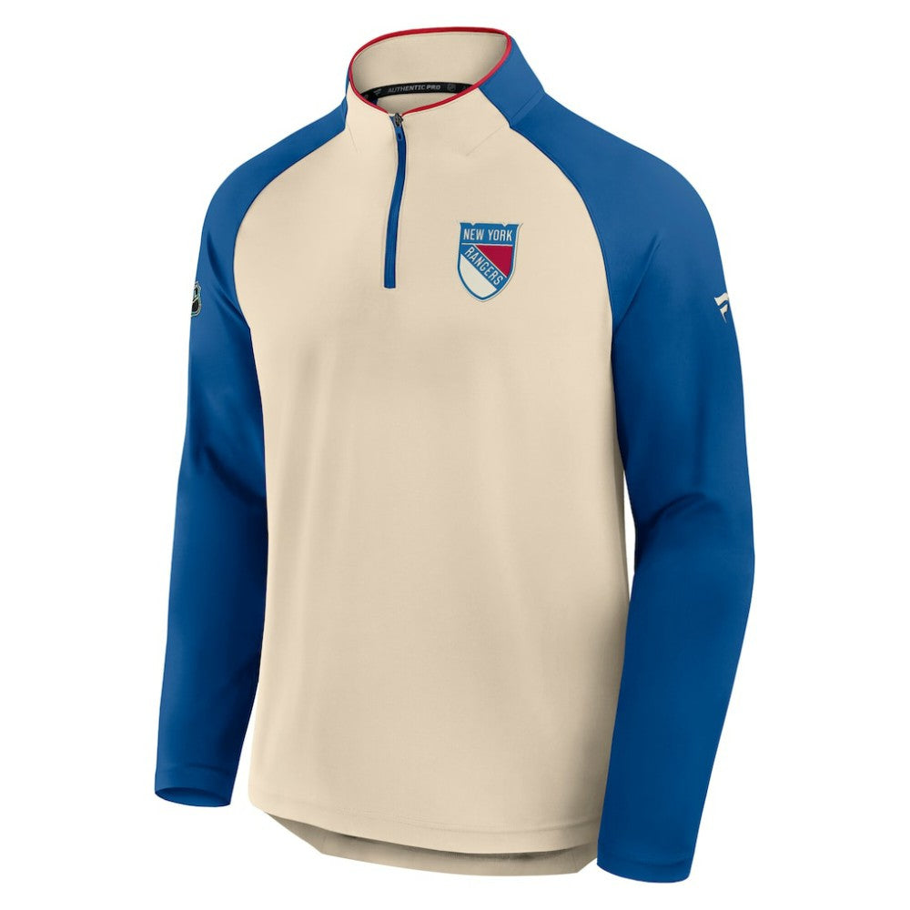 NHL New York Rangers Fanatics 2026 NHL Winter Classic Authentic Pro Quarter-Zip - Natural