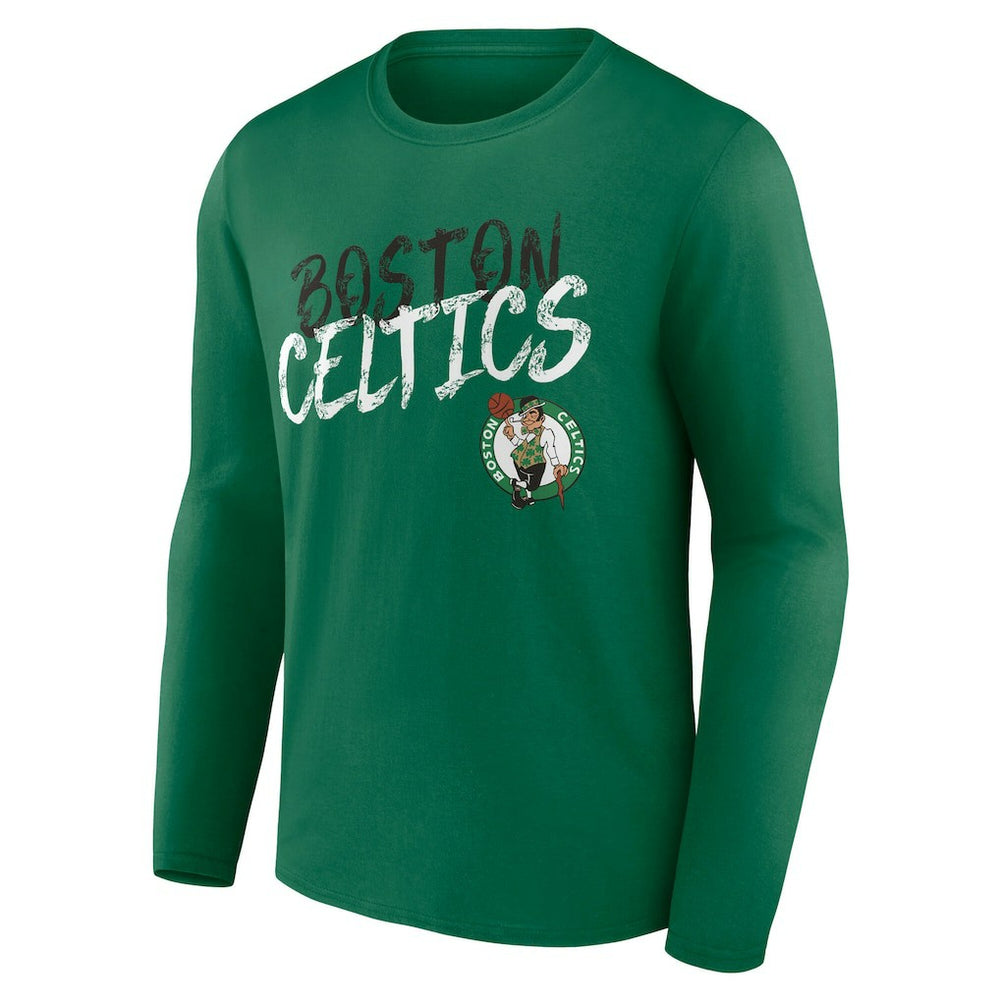 Boston Celtics Hustle Custom Long Sleeve T-Shirt Kelly Green