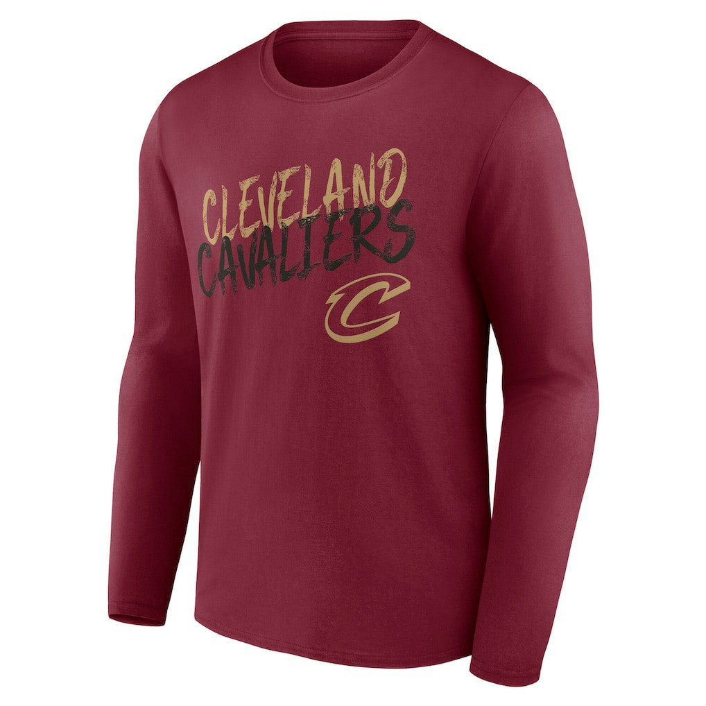 Cleveland Cavaliers Hustle Custom Long Sleeve T-Shirt Wine