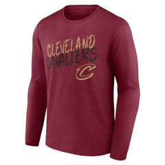Cleveland Cavaliers Hustle Custom Long Sleeve T-Shirt Wine