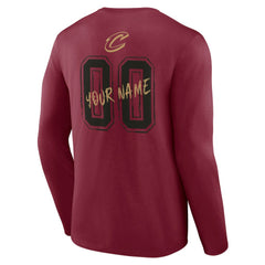Cleveland Cavaliers Hustle Custom Long Sleeve T-Shirt Wine