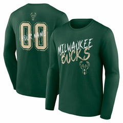 Milwaukee Bucks Hustle Custom Long Sleeve T-Shirt Hunter Green