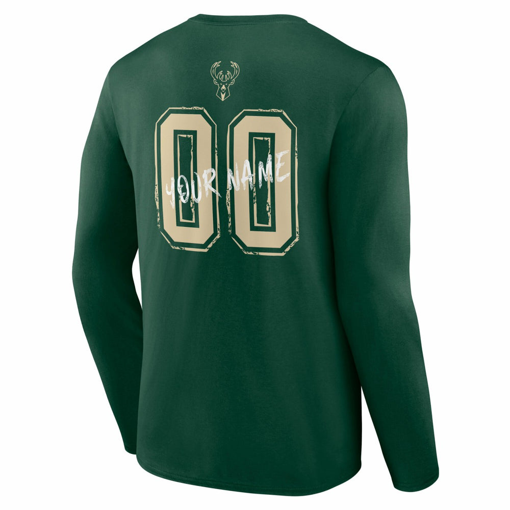 Milwaukee Bucks Hustle Custom Long Sleeve T-Shirt Hunter Green
