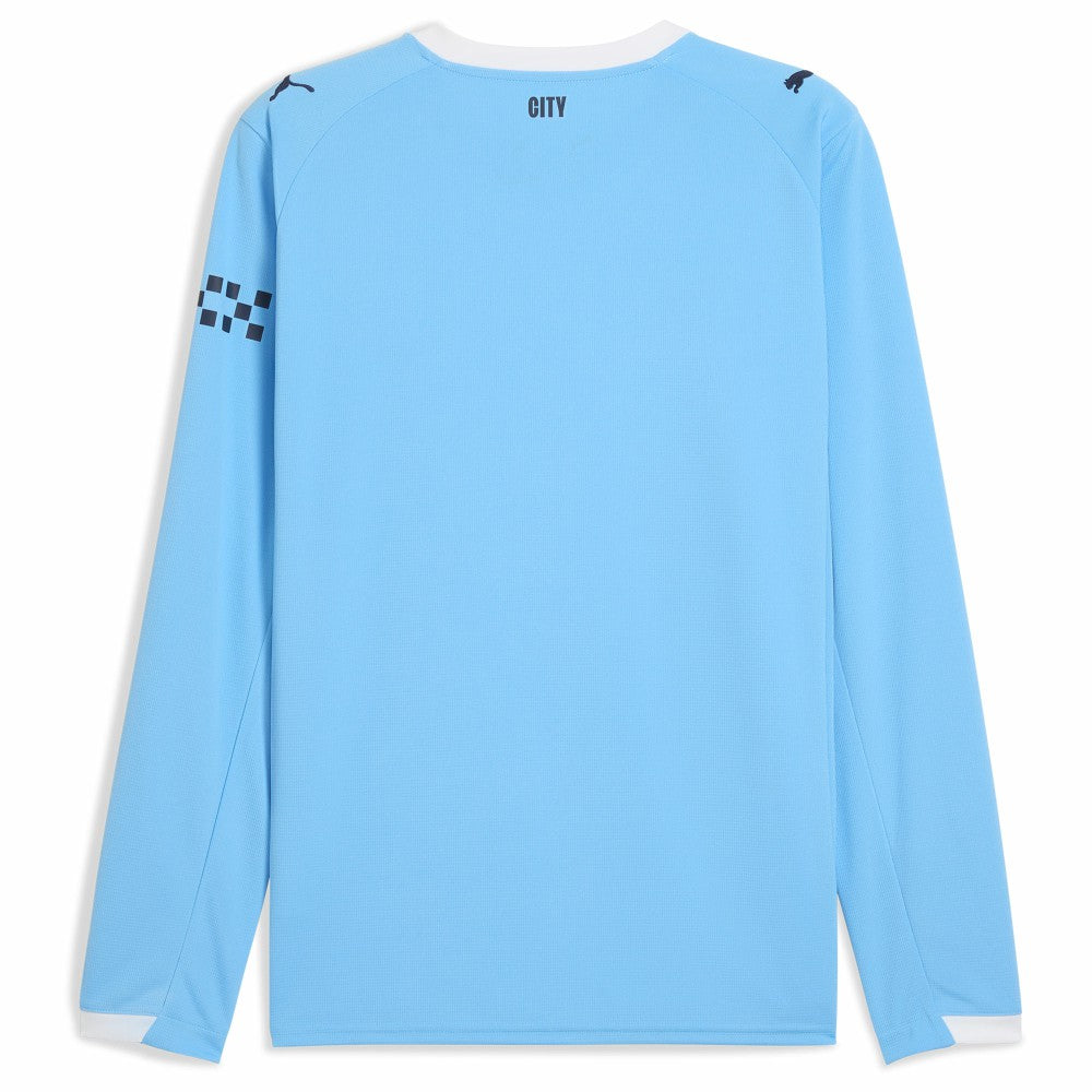 Manchester City 2025/26 Home Replica Long Sleeve Jersey Sky Blue