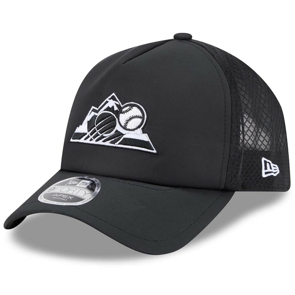 Colorado Rockies New Era 2026 Batting Practice Alternate Apex 9FORTY Adjustable Hat - Black Hats