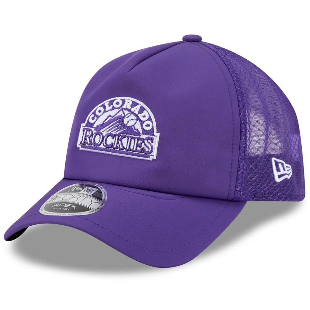 Colorado Rockies New Era 2026 Batting Practice Alternate Apex 9FORTY Adjustable Hat - Purple Hats