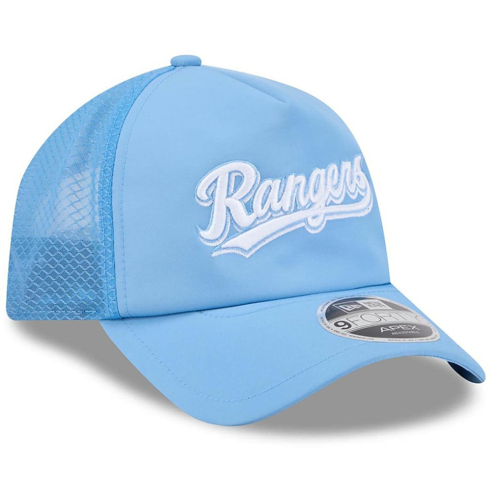 Texas Rangers New Era 2026 Batting Practice Alternate Apex 9FORTY Adjustable Hat - Light Blue Hats