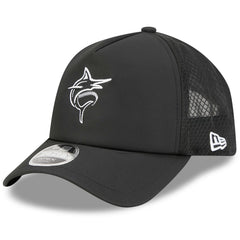 Miami Marlins New Era 2026 Batting Practice Alternate Apex 9FORTY Adjustable Hat - Black Hats