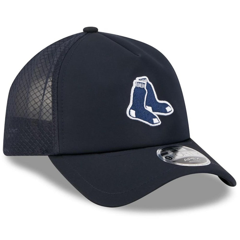 Boston Red Sox New Era 2026 Batting Practice Alternate Apex 9FORTY Adjustable Hat - Navy Hats