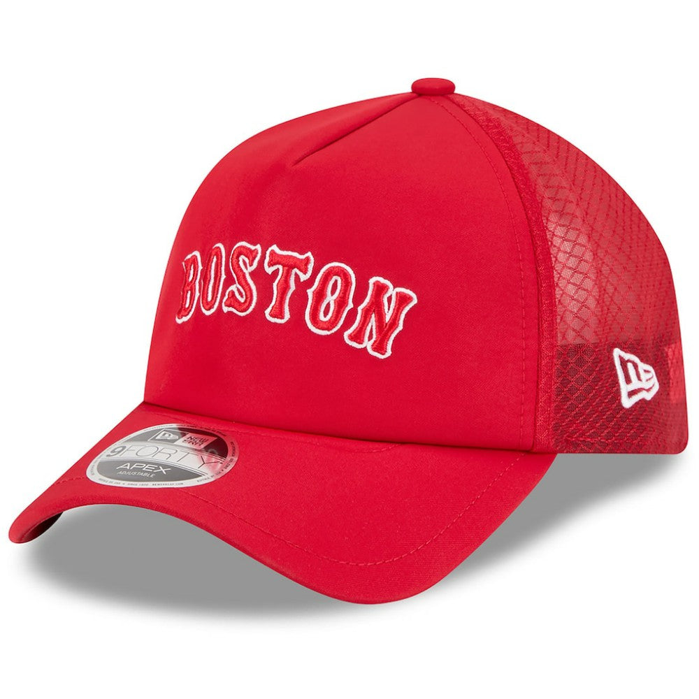 Boston Red Sox New Era 2026 Batting Practice Alternate Apex 9FORTY Adjustable Hat - Red Hats