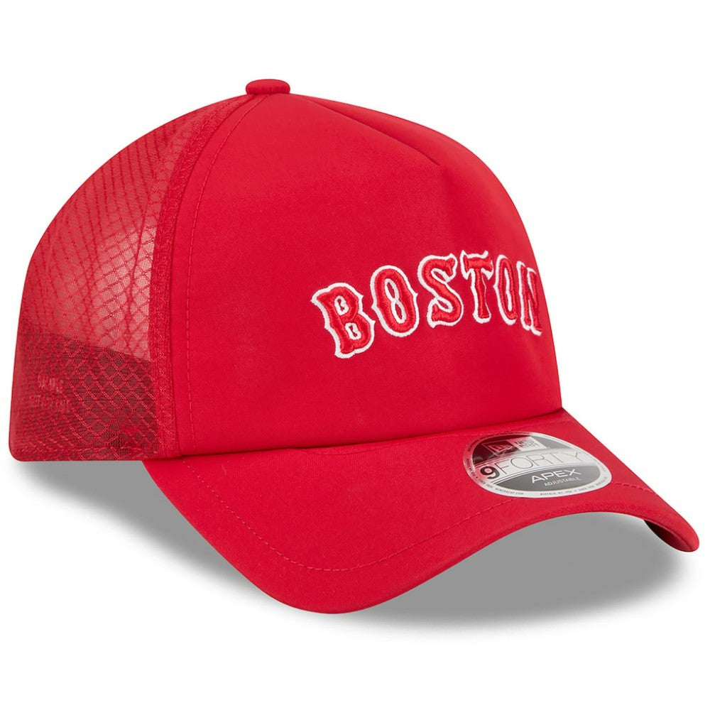 Boston Red Sox New Era 2026 Batting Practice Alternate Apex 9FORTY Adjustable Hat - Red Hats