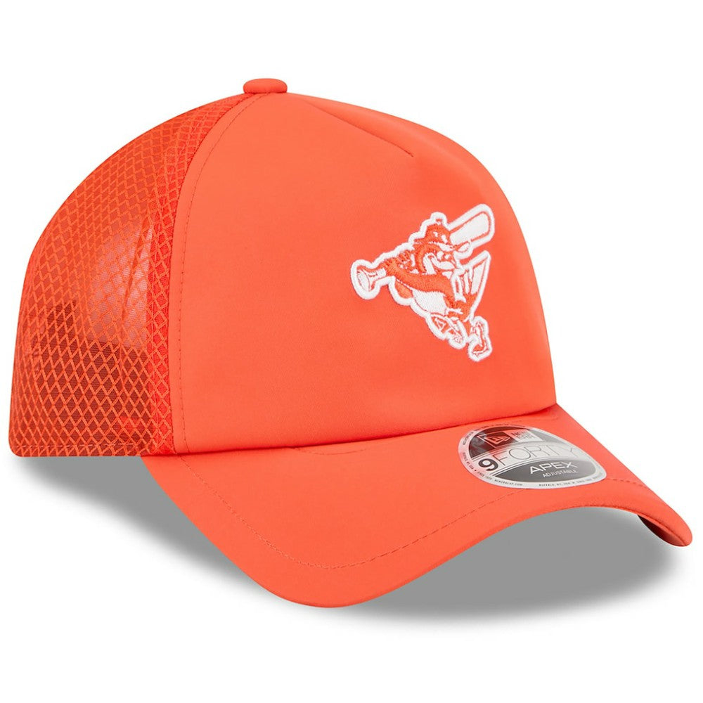 Baltimore Orioles New Era 2026 Batting Practice Alternate Apex 9FORTY Adjustable Hat - Orange Hats