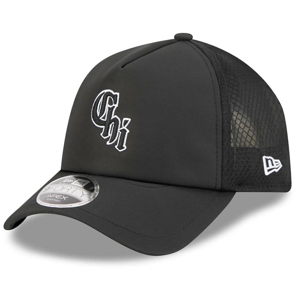Chicago White Sox New Era 2026 Batting Practice Alternate Apex 9FORTY Adjustable Hat - Black Hats
