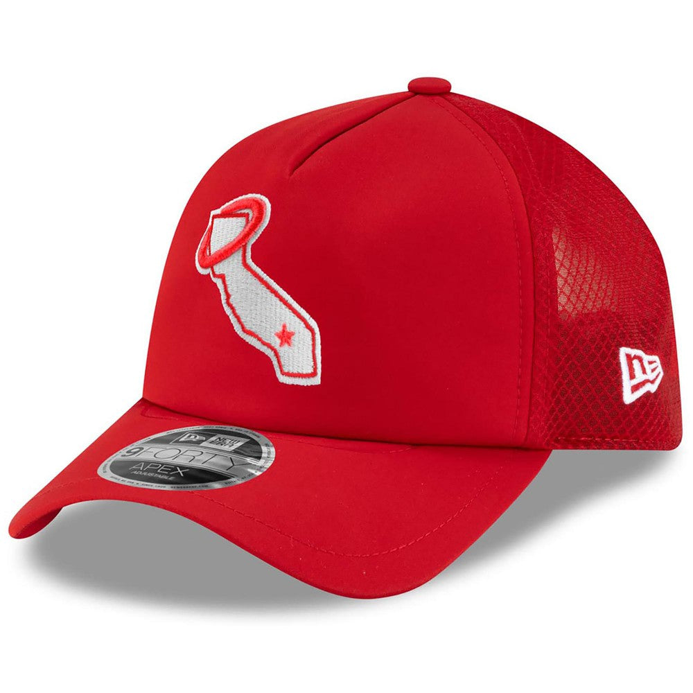 Los Angeles Angels New Era 2026 Batting Practice Alternate Apex 9FORTY Adjustable Hat - Red Hats