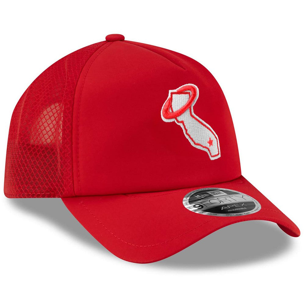 Los Angeles Angels New Era 2026 Batting Practice Alternate Apex 9FORTY Adjustable Hat - Red Hats