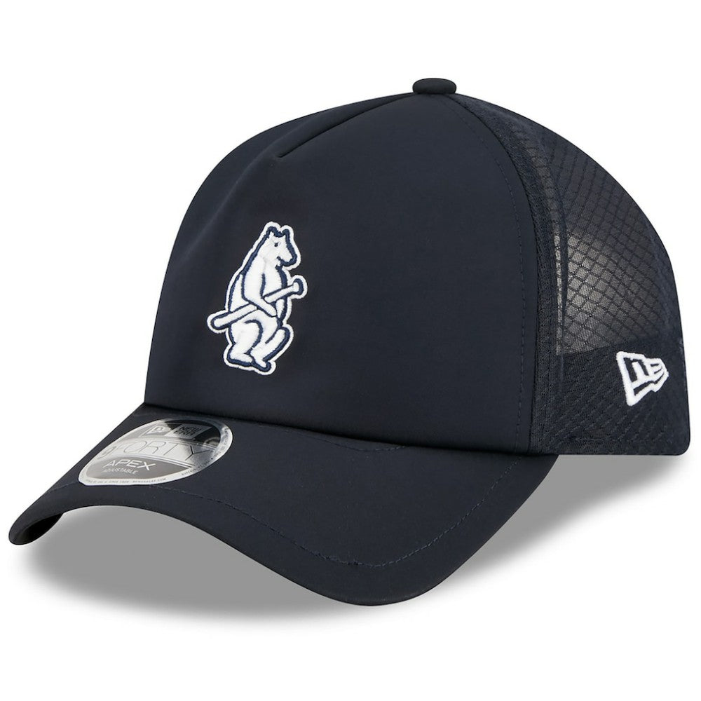 Chicago Cubs New Era 2026 Batting Practice Alternate Apex 9FORTY Adjustable Hat - Navy Hats