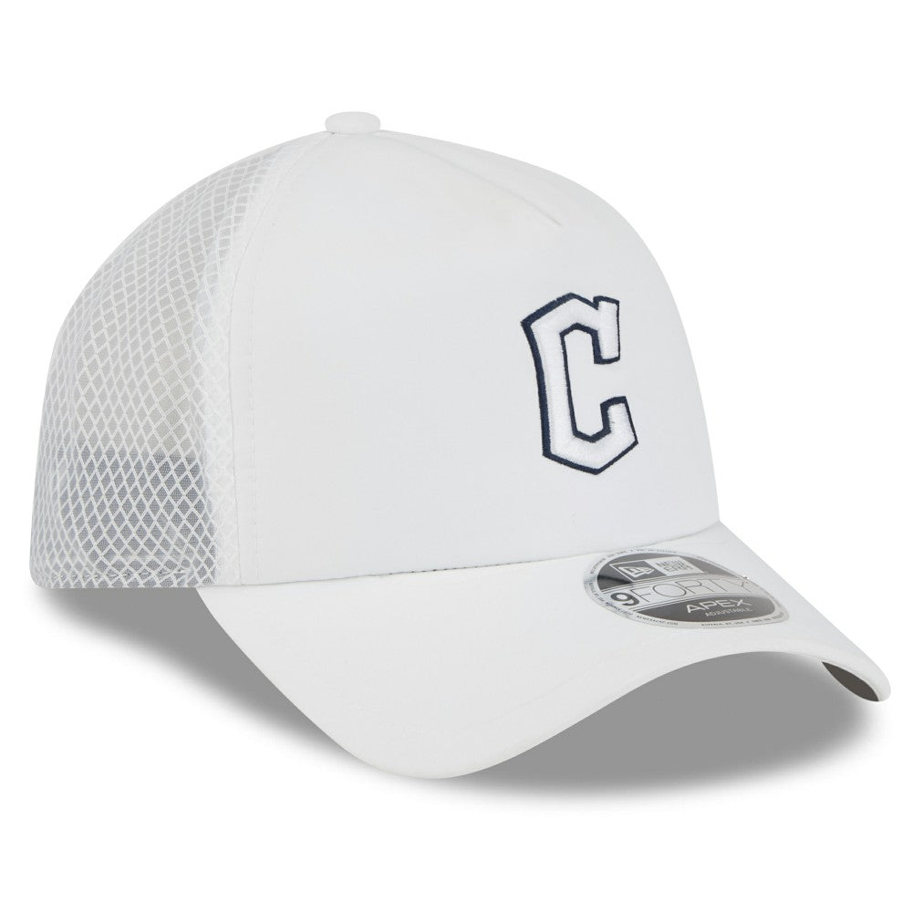 Cleveland Guardians New Era 2026 Batting Practice Apex 9FORTY Adjustable Trucker Hat - White Hats