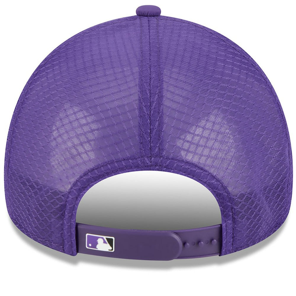 Colorado Rockies New Era 2026 Batting Practice Apex 9FORTY Adjustable Trucker Hat - Purple Hats