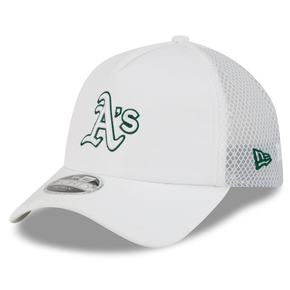 Athletics New Era 2026 Batting Practice Apex 9FORTY Adjustable Trucker Hat - White Hats