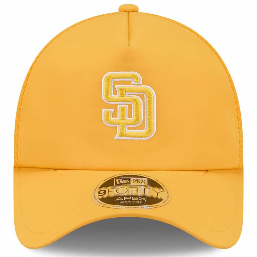 San Diego Padres New Era 2026 Batting Practice Apex 9FORTY Adjustable Trucker Hat - Gold Hats
